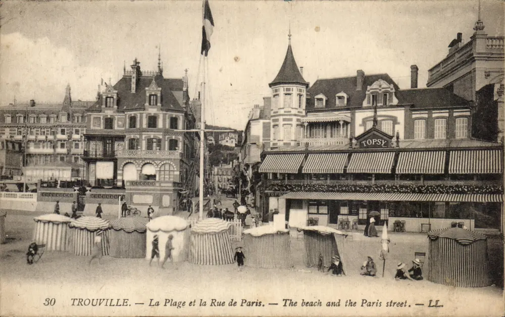 Trouville — Ansicht der Strandpromenade und der Rue de Paris — LL. n°30 - Vorderseite
