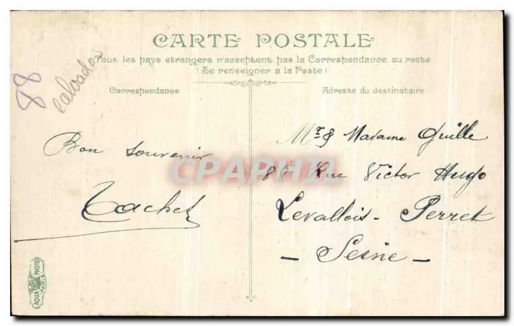 Trouville - Die Promenadenmole bei stürmischem Wetter — unbekannter Verlag, Nr. 14 - Rückseite