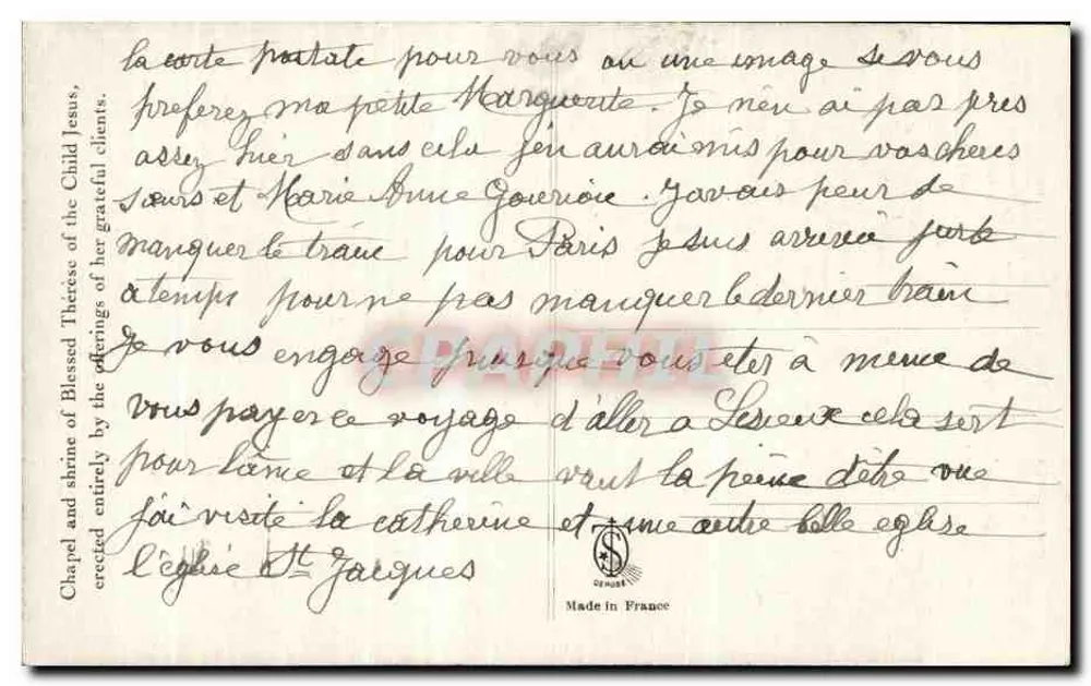 Kapelle und Reliquiare der Beatrix Therese des Kindes Jesu — Verlag Demoust - Rückseite