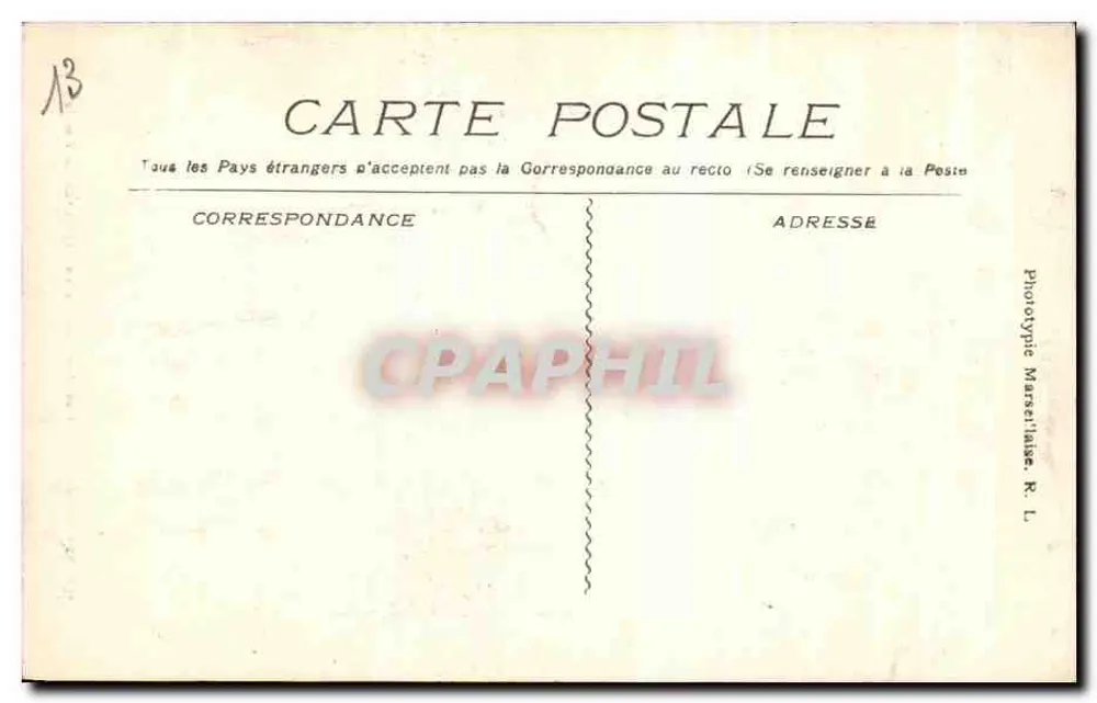 Marseille - Os Ascensores de N.D. de la Garde — Phototype Marseilleise, R.L. n°138 - Verso