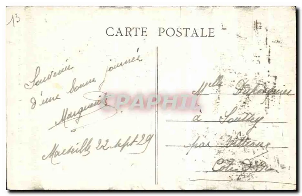 Marselha - N.-D. de la Garde à travers les Pins — Édition spéciale de la Basilique - Verso