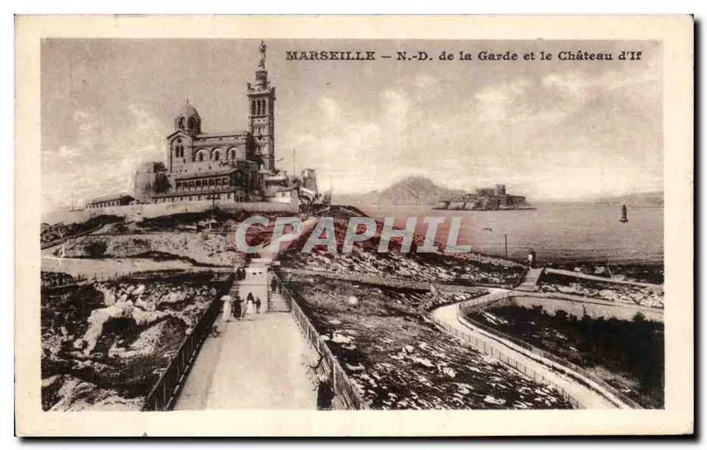 Marseille — N.-D. de la Garde und das Schloss If - Vorderseite