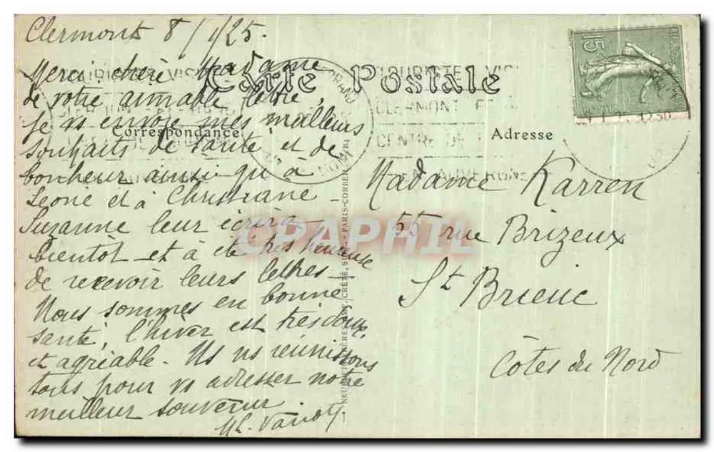 Clermont-Ferrand — Allgemeiner Blick und Plateau de Gergovie — Jhot, n°251 - Rückseite