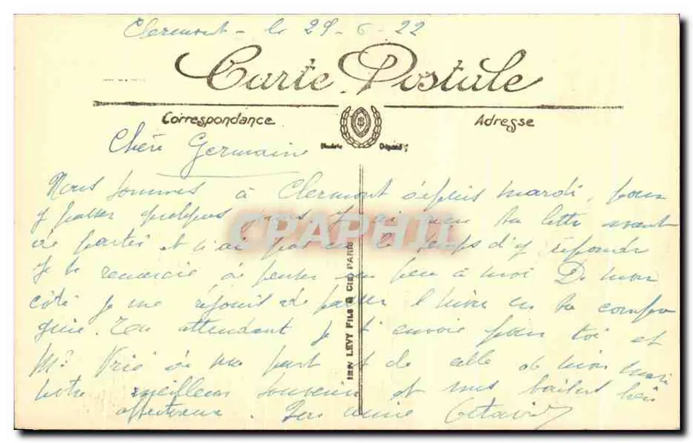 Clermont-Ferrand — Rue des Gras und die Kathedrale — Verlag LL n°110 - Rückseite