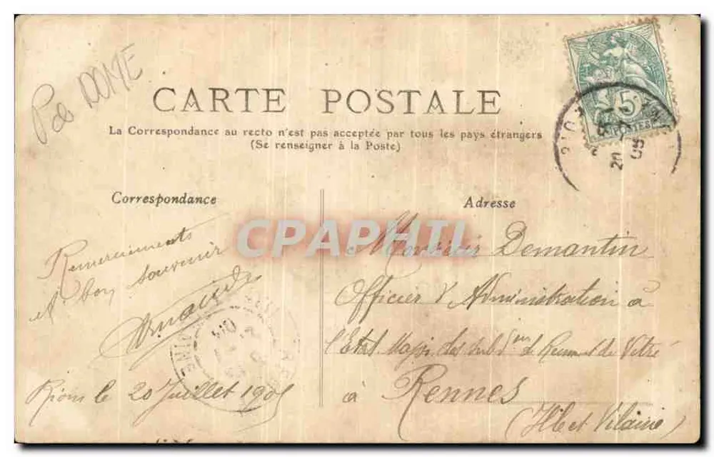 Puy-de-Dôme — 62 — RIOM, Turm der Uhr — M.T. I.L. - Rückseite