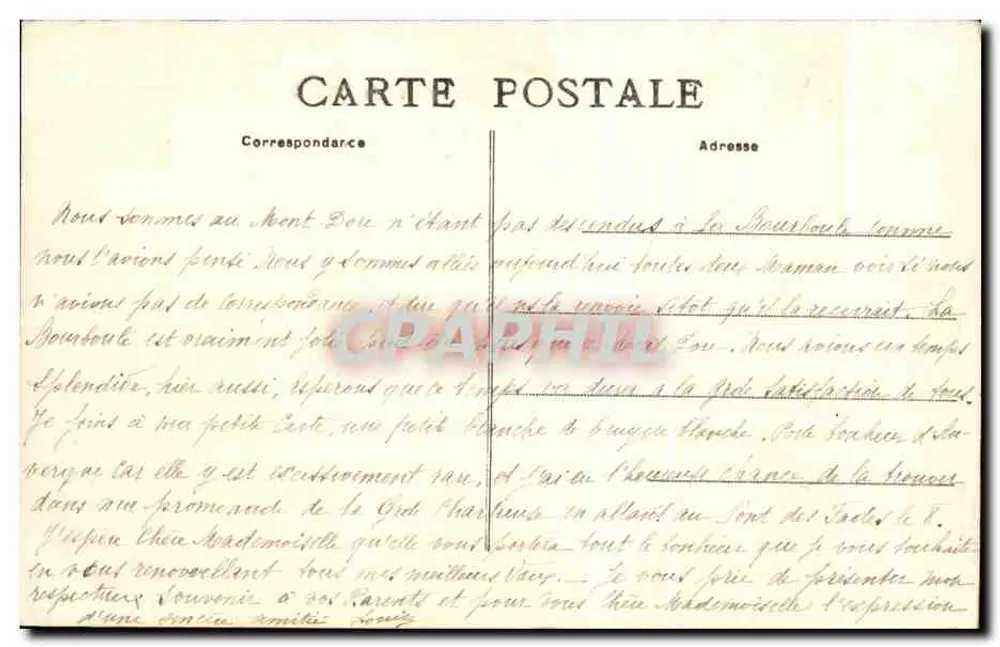 L'Auvergne — Roches Tuilière und Sanadoire — Éditeur L'Auvergne, n° 392 - Rückseite