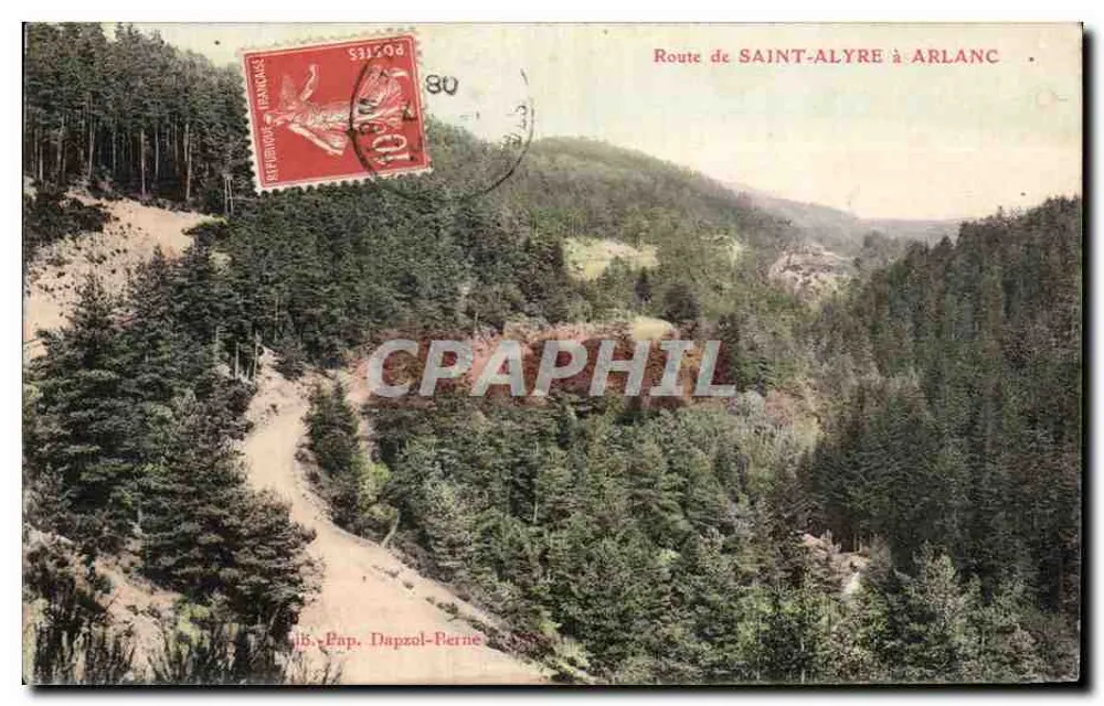 Estrada de SAINT-ALYRE para ARLANC — vista da montanha — editor Dapzol-Perne - Frente