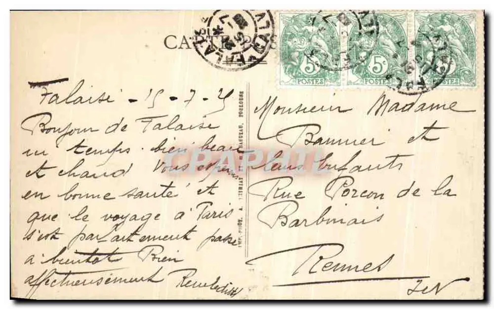 Falaise — Igreja de Santa Trindade — Ed. C. Metton, Livraria - Verso