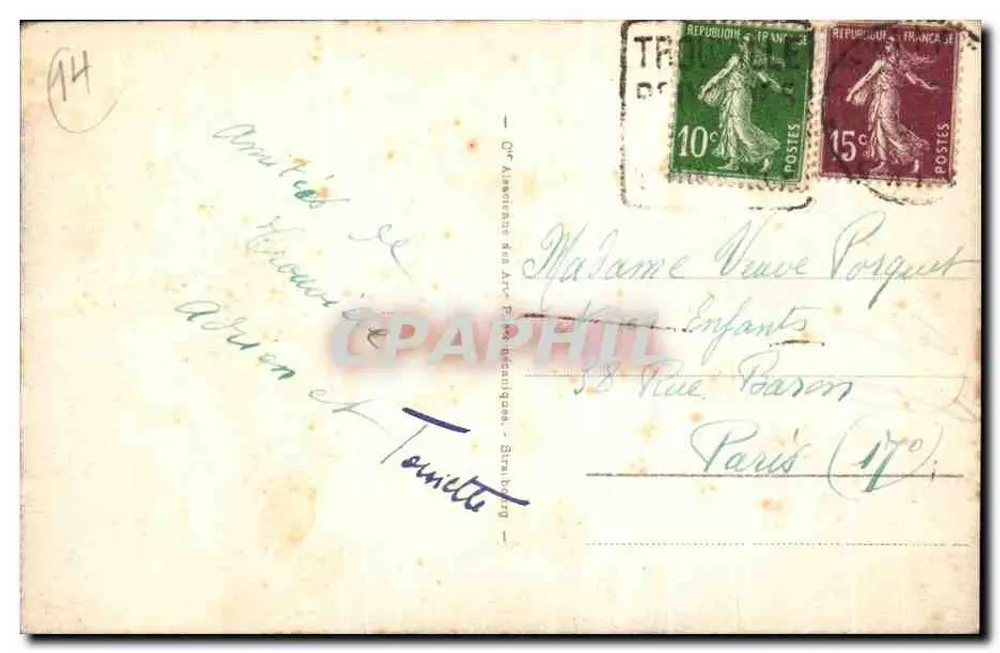 Deauville - Der blühende Strand - Das Casino — Antike Ansichtskarte n°132, Verlag - Rückseite