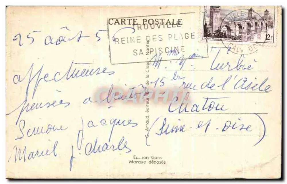 Deauville — Vue générale sur Trouville — Graby - Rückseite