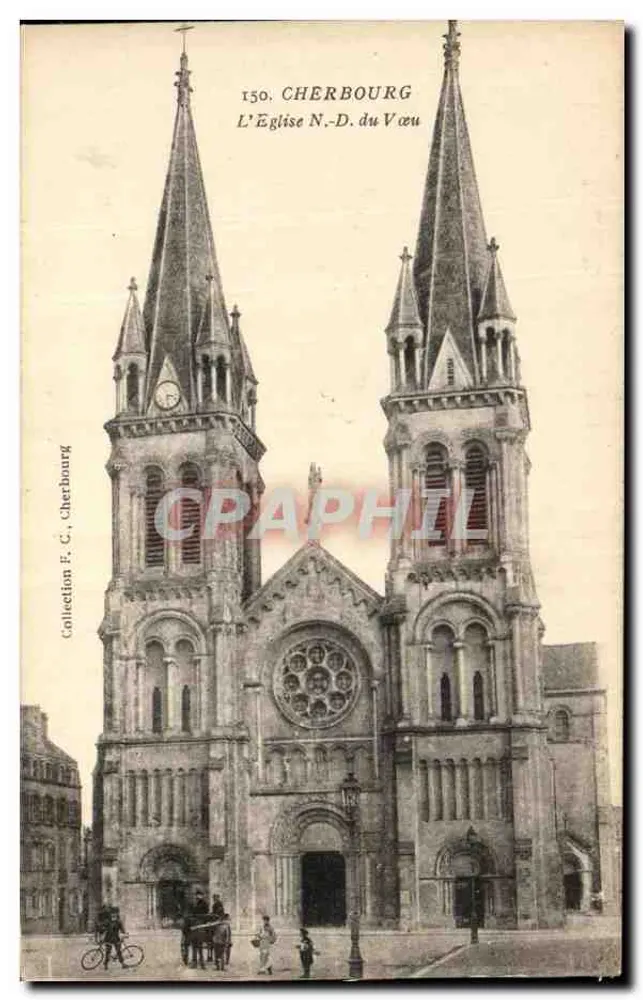 Cherbourg — A Igreja N.-D. do Voto — Coleção F. C., Cherbourg - Frente