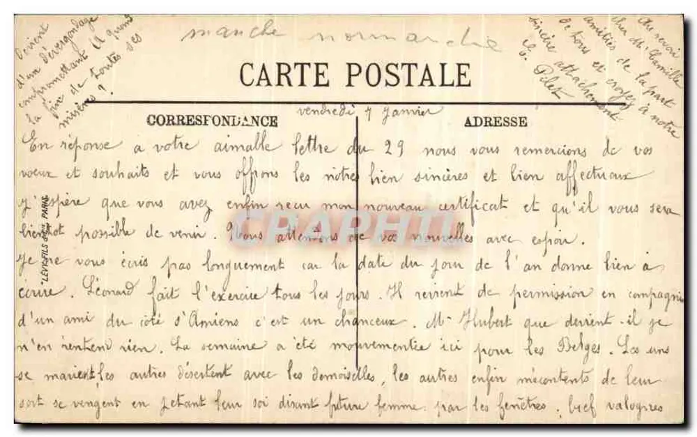 Cherbourg -- Vista geral -- Vlad Paris n° 6 - Verso