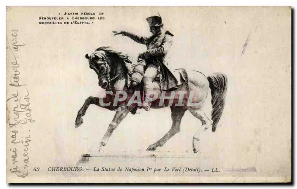Cherbourg — Ansicht der Statue Napoleons I. von Le Véel (Detail) — LL - Vorderseite