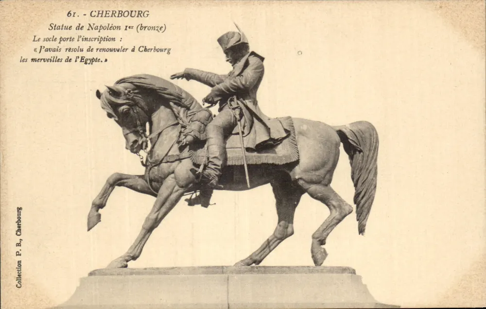 Cherbourg — Estátua de Napoleão Iº (bronze) — Coleção P. B., Cherbourg - Frente