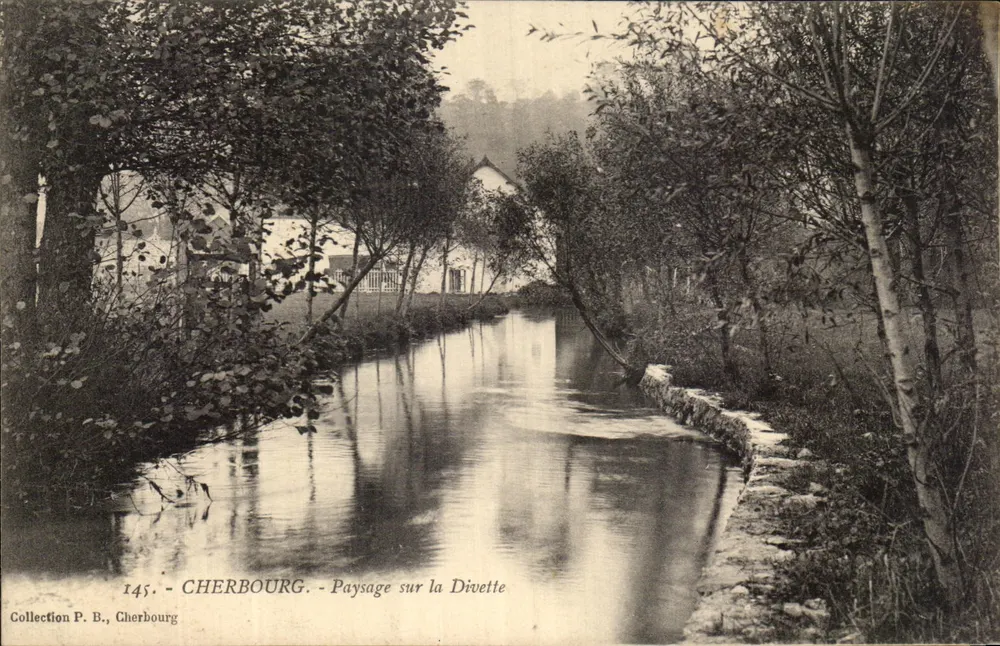 Cherbourg — Paisagem na Divette — Coleção P. B., Cherbourg - Frente