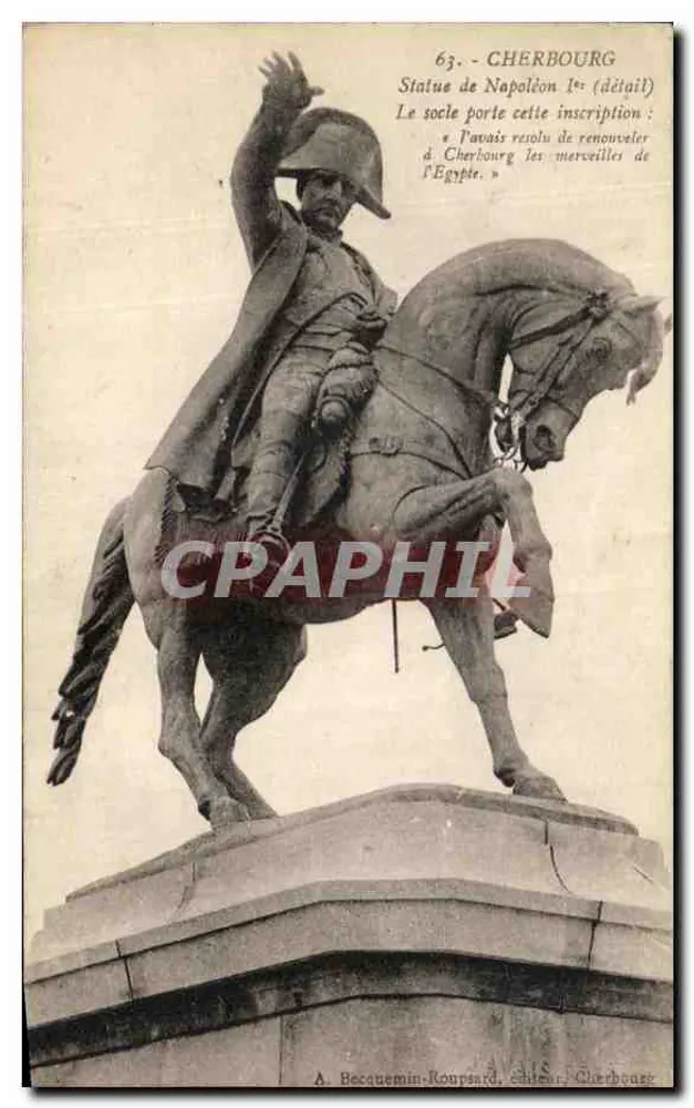 Cherbourg — Estátua de Napoleão Iº (detalhe) — A. Becquemin-Roupsard, Cherbourg - Frente