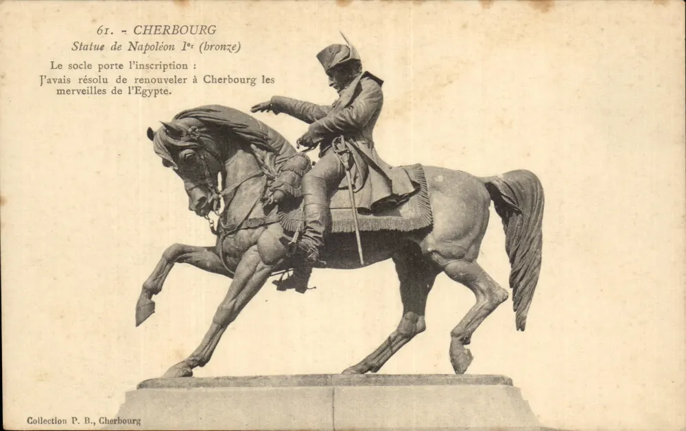 Cherbourg — Estátua de Napoleão I (bronze) — Coleção P. B., Cherbourg - Frente