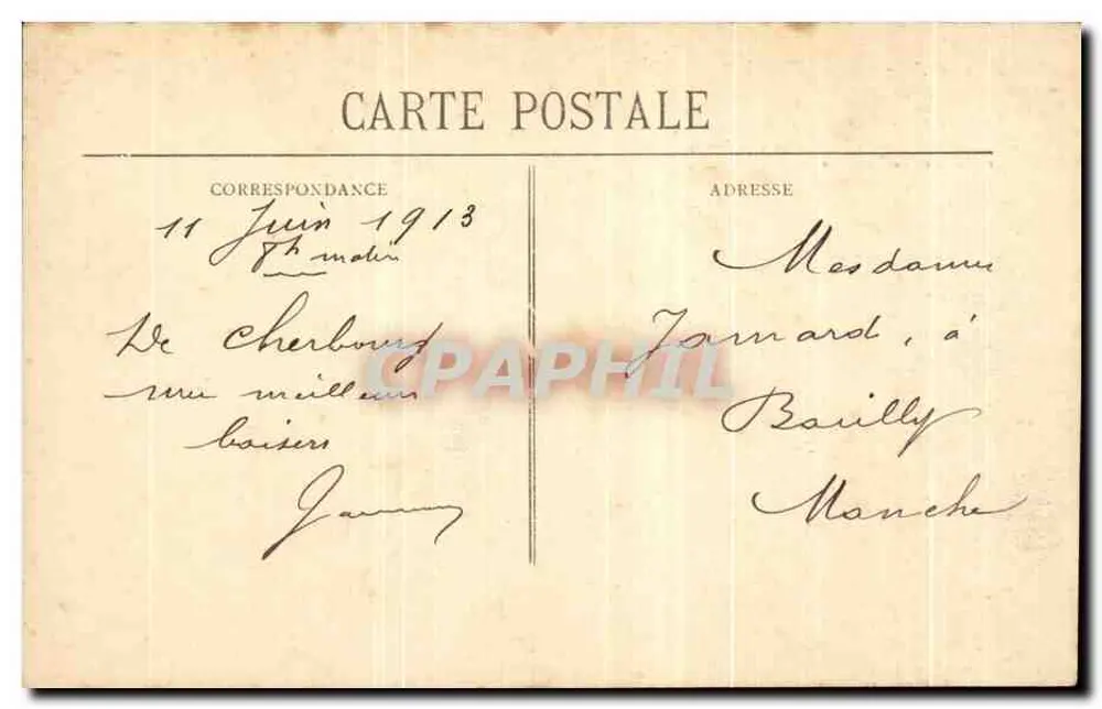 Cherbourg — Estátua de Napoleão I (bronze) — Coleção P. B., Cherbourg - Verso