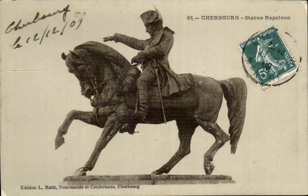Cherbourg — Statue Napoléon — Édition L. Ratti, Cherbourg - Frente