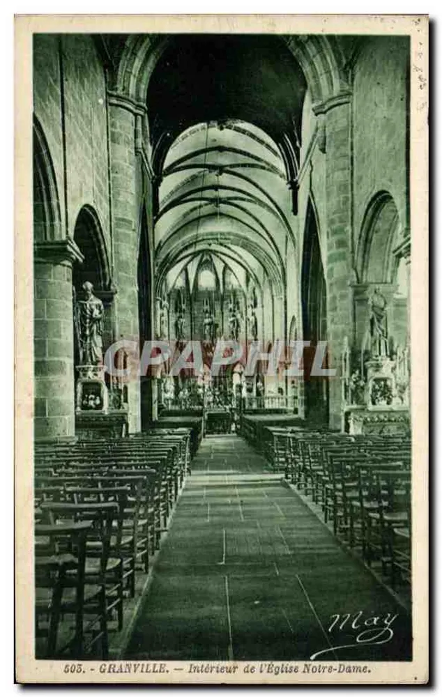 Granville — Innenansicht der Kirche Notre-Dame — A. Besnard Edition, Nr. 505 - Vorderseite