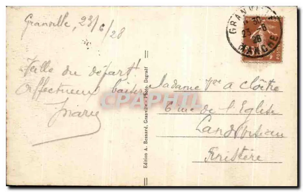 Granville — Innenansicht der Kirche Notre-Dame — A. Besnard Edition, Nr. 505 - Rückseite