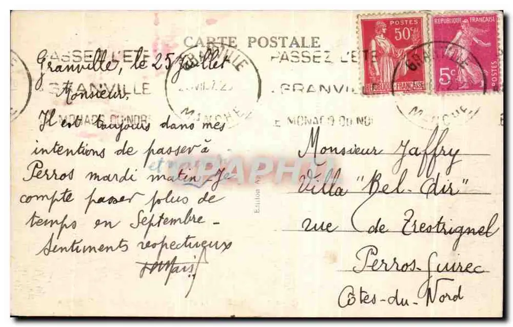 Granville — Der Plat-tioussel an einem Sturmtag — n° 52 - Rückseite
