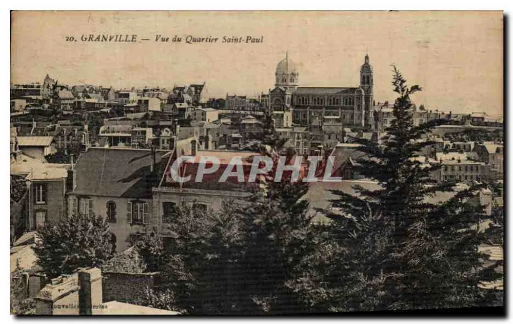 Granville — Vista do Bairro Saint-Paul — Cartelica Série 20 - Frente
