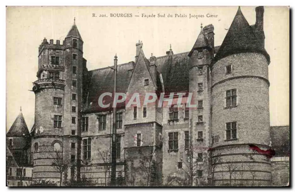 Bourges — Façade Sud du Palais Jacques Cœur — R. 201, éditeur imprimeur non visible - Voorkant