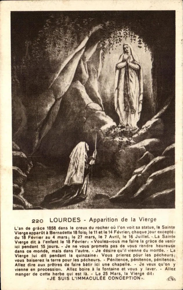 Lourdes - Aparecimento da Virgem — 220 - Frente