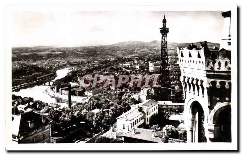 LYON — Panorama über die Saône — Aufnahme von Fourvière - Vorderseite