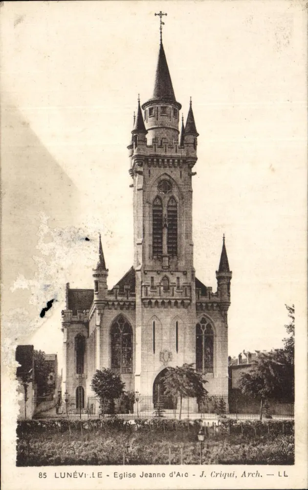 Lunéville - Église Jeanne d'Arc - J. Criqui, Arch. — LL - Recto