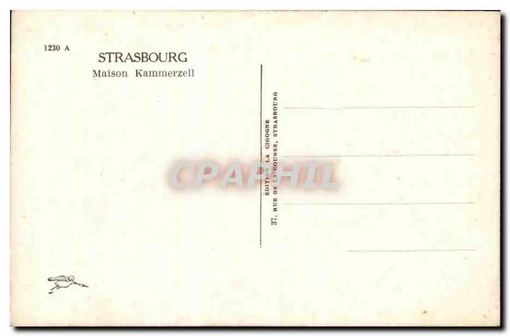 Casa Kammerzell — Strasbourg — Edição La Cigogne - Verso