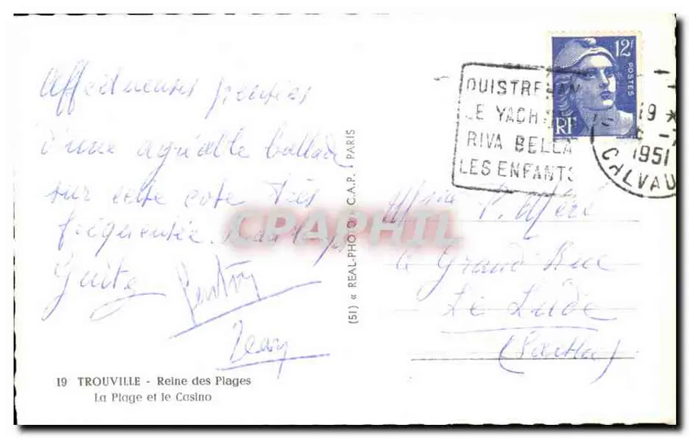 Trouville - Der Strand und das Casino — (51) « REAL-PHOTO » C.A.P. PARIS - Rückseite