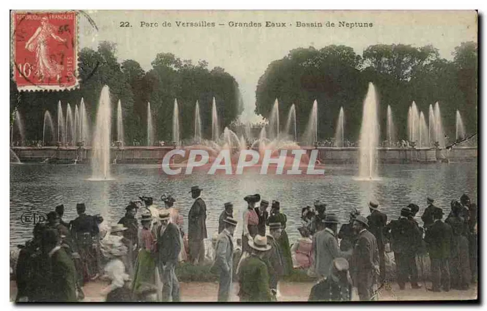 Park von Versailles — Grandes Eaux — Bassin von Neptune — Verlag E.P.D. Nr. 22 - Vorderseite