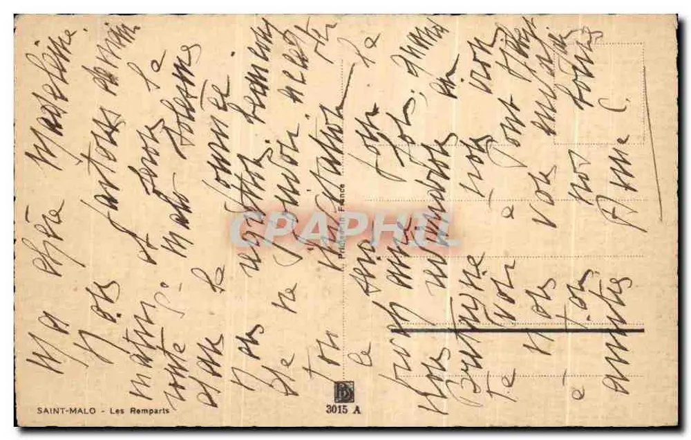 Saint-Malo — Die Mauern — Verlag Barday, Nr. 3015 A - Rückseite