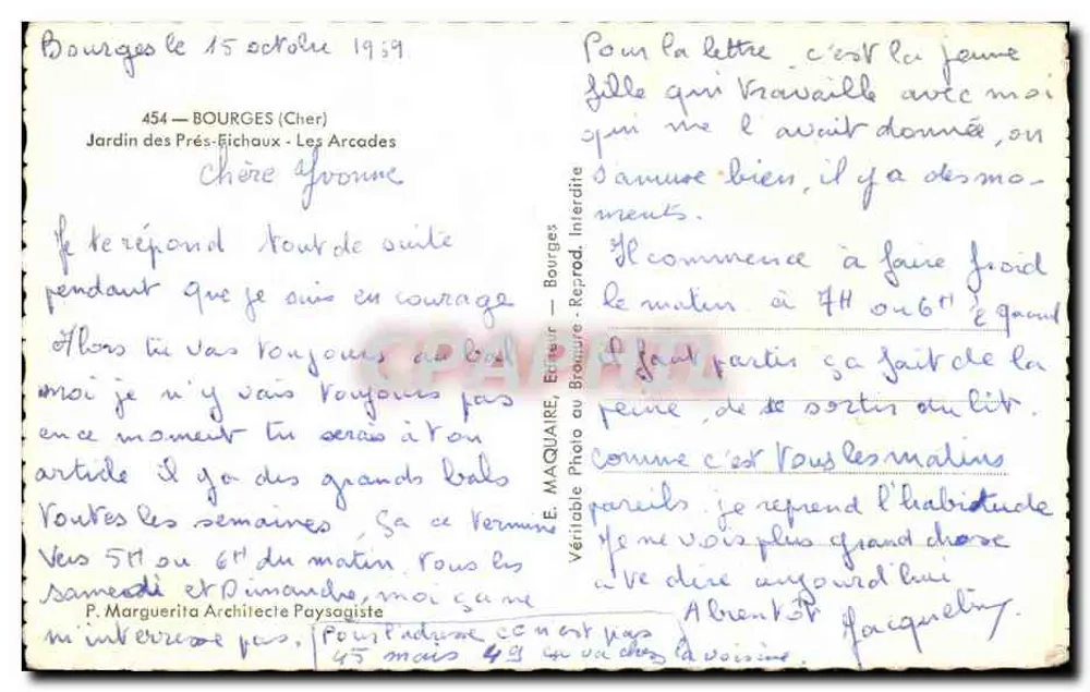 Jardin des Prés-Eichaux — Les Arcades — E. Maquaire, Verlag - Rückseite