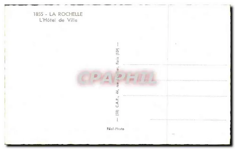 La Rochelle — Das Rathaus — Real Photo - Rückseite