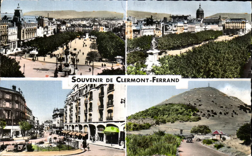 Clermont-Ferrand — vista panorâmica e monumentos — Lembrança de Clermont-Ferrand - Frente