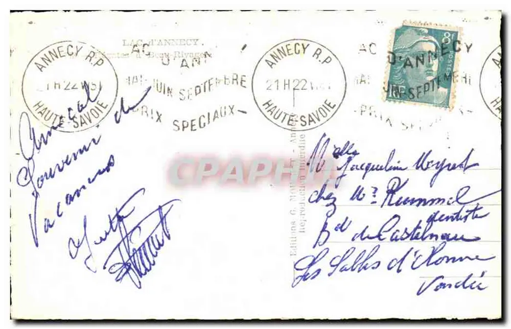 Jezioro Annecy — Regaty — Wydawnictwo G. Maret, Annecy - Rewers