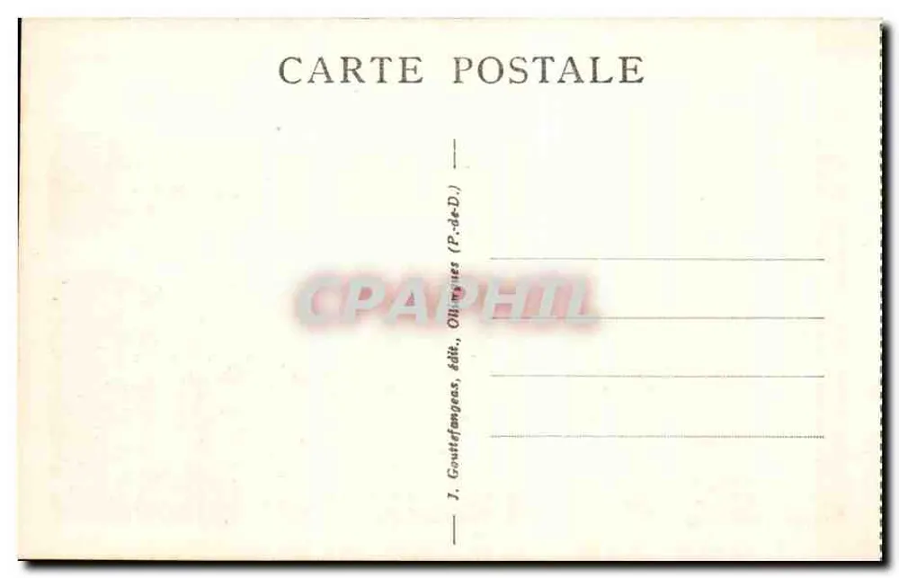 Crête de Coq — Rocher de la Rancune, Roche Percée — J. Goustefongeas, uitg., Ottignies (P.-de-D.) - Achterkant