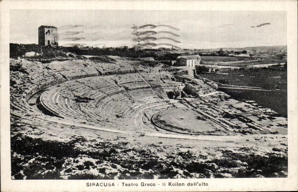 Siracusa - Griechisches Theater - Der Kolion von oben - Vorderseite