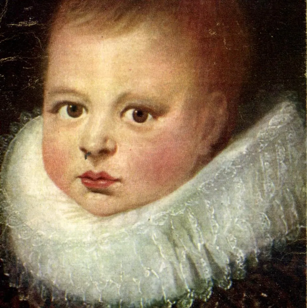 Tête d'Enfant — portrait d'un enfant avec col montant blanc — éditeur Alonzo-Sanchez CŒLLO - Frente