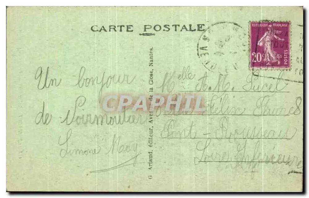 Ilha de Noirmoutier (Vendée) — Entrada do Castelo — G. Artaud, n°83 - Verso