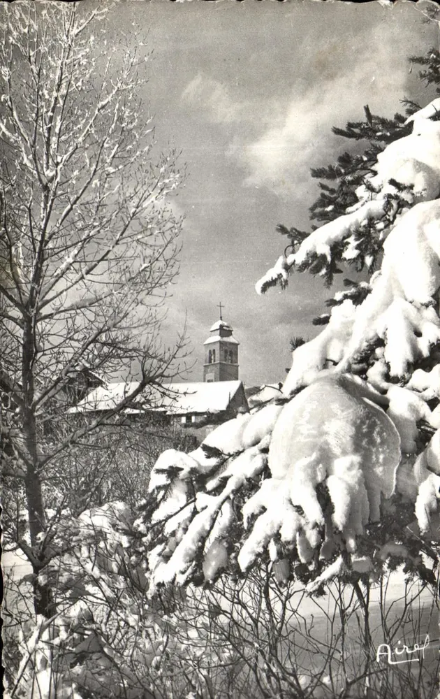 Inverno em Airolo — vista da igreja nevada — Edições Airel, n°254 - Frente