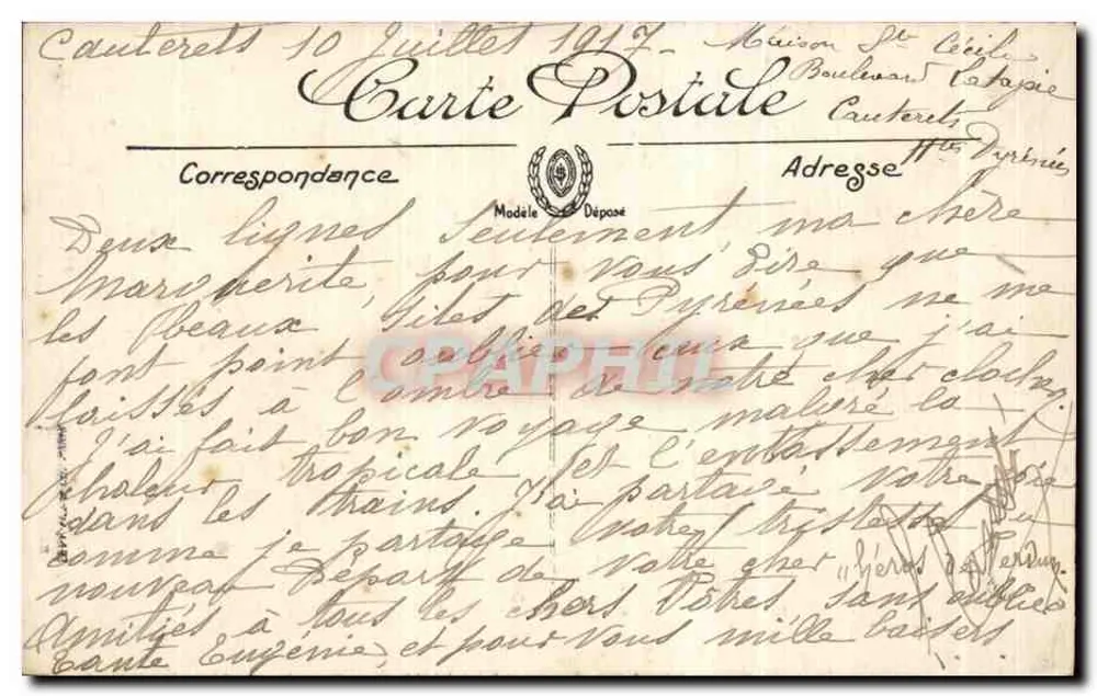 Le Limaçon — Estrada e Ferrovia de Pierrefitte a Cauterets — LL, n°138 - Verso
