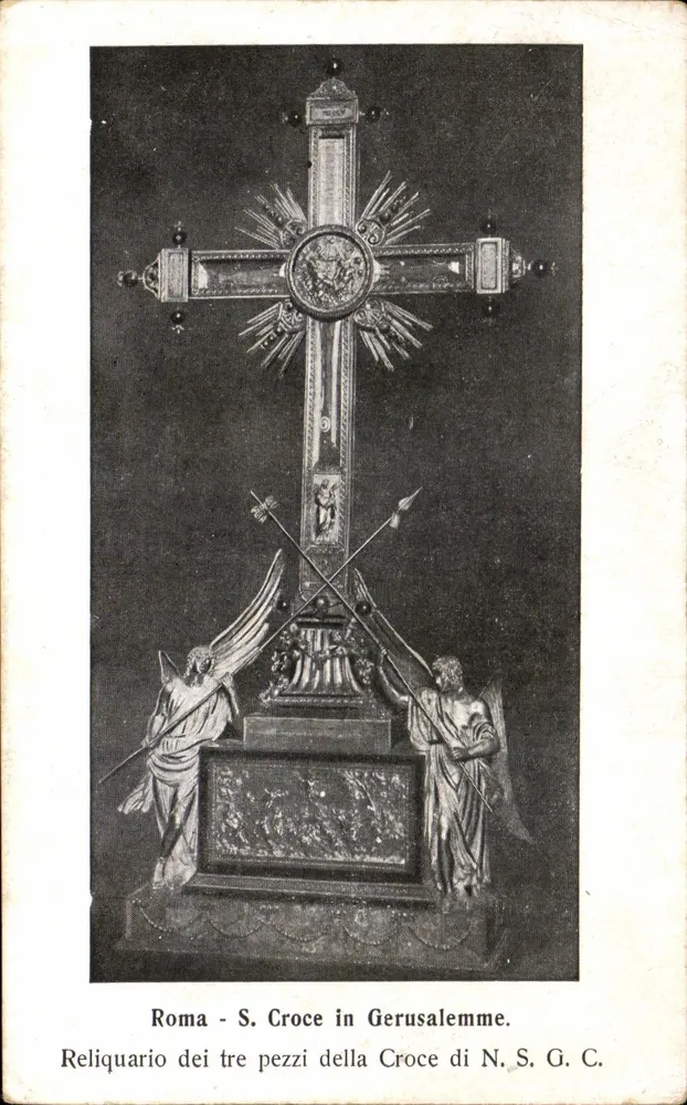 Rom - S. Croce in Gerusalemme — Reliquiar der drei Stücke des Kreuzes unseres Herrn Jesus Christus — italienische Ansichtskarte - Vorderseite