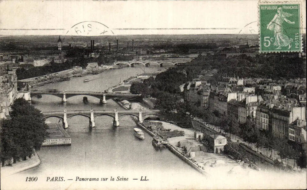Paris — Panorama sobre a Sena — LL. — 1200 - Frente