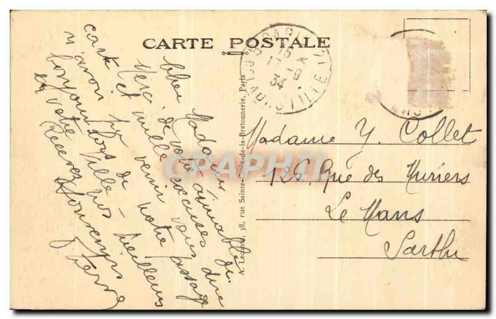 Paris - A Madeleine - A Igreja da Madeleine — editor Fuy, n°14 - Verso