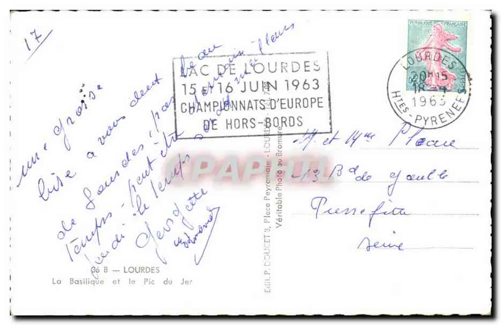 Lourdes — A Basílica e o Pic du Jer — Edlux - Verso