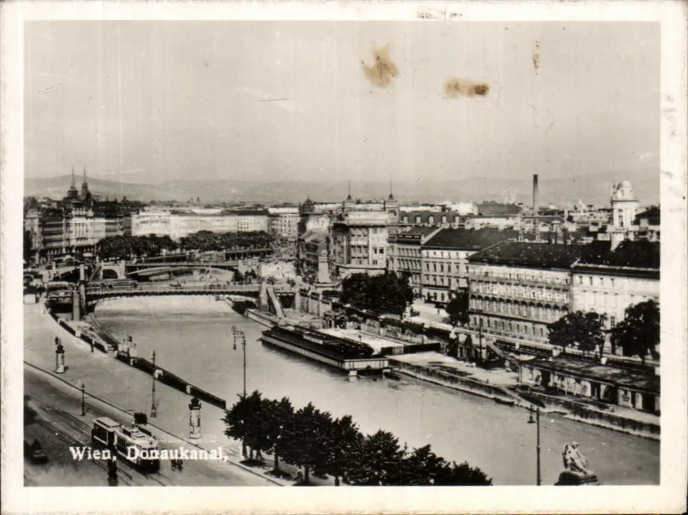 Ville de Vienne — vue du canal de la Danube — éditeur non identifié - Frente